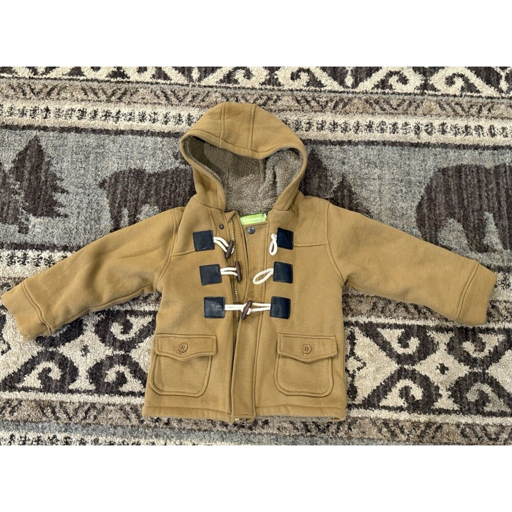 Boys Size  110 4-5 designer jacket Rory Chen brown fleece line
